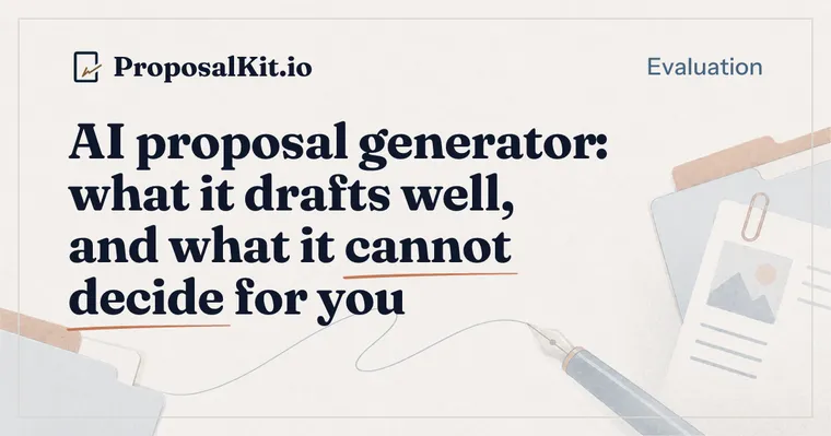 AI proposal generator: what it drafts well, and what it cannot decide for you