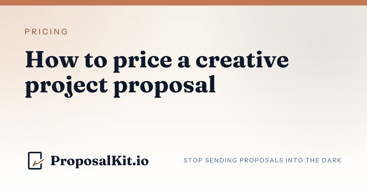How to price a creative project proposal