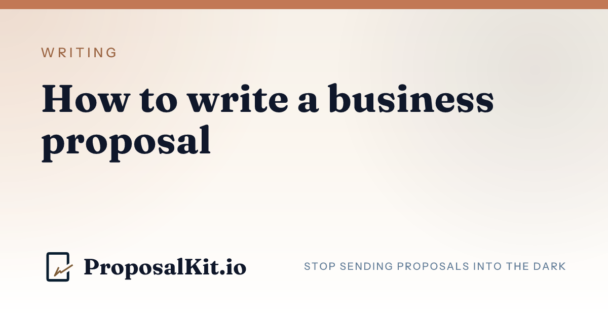 How to write a business proposal
