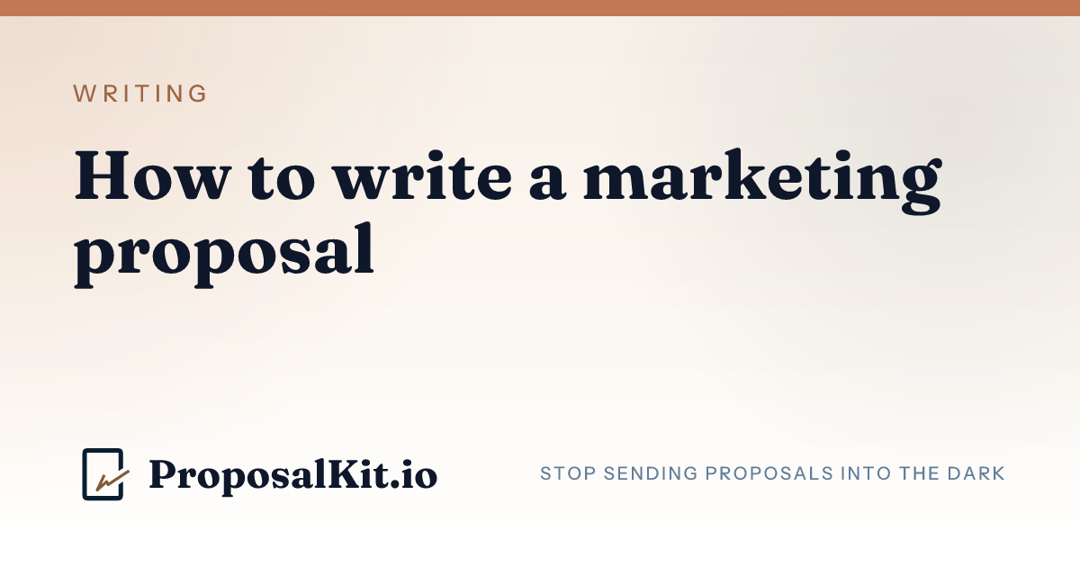 How to write a marketing proposal
