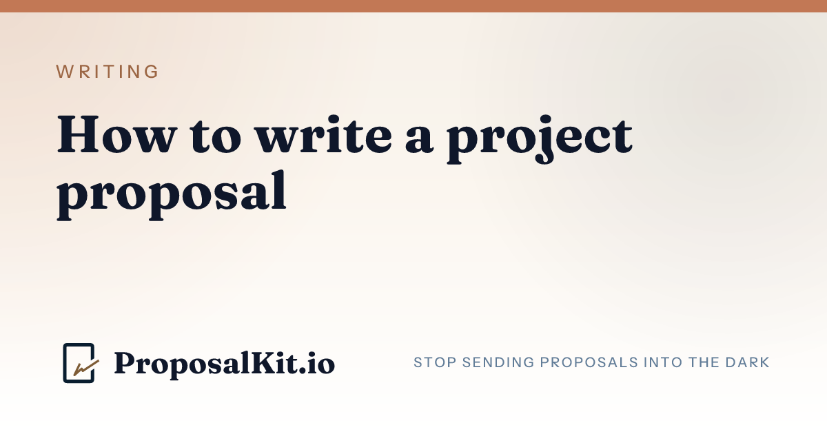How to write a project proposal
