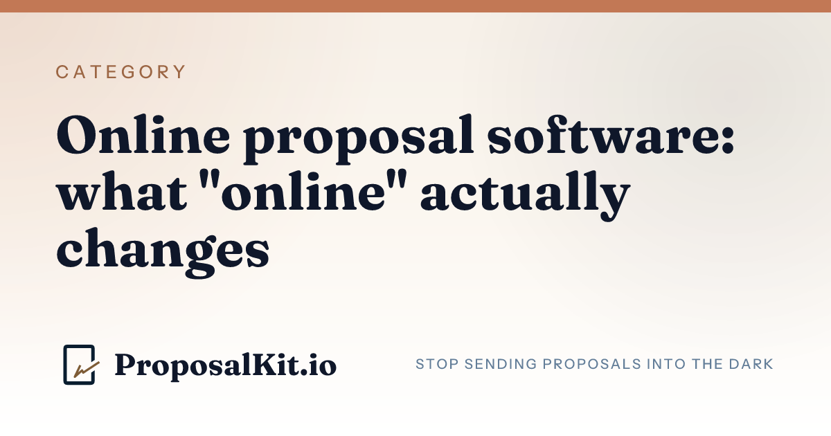 Online proposal software