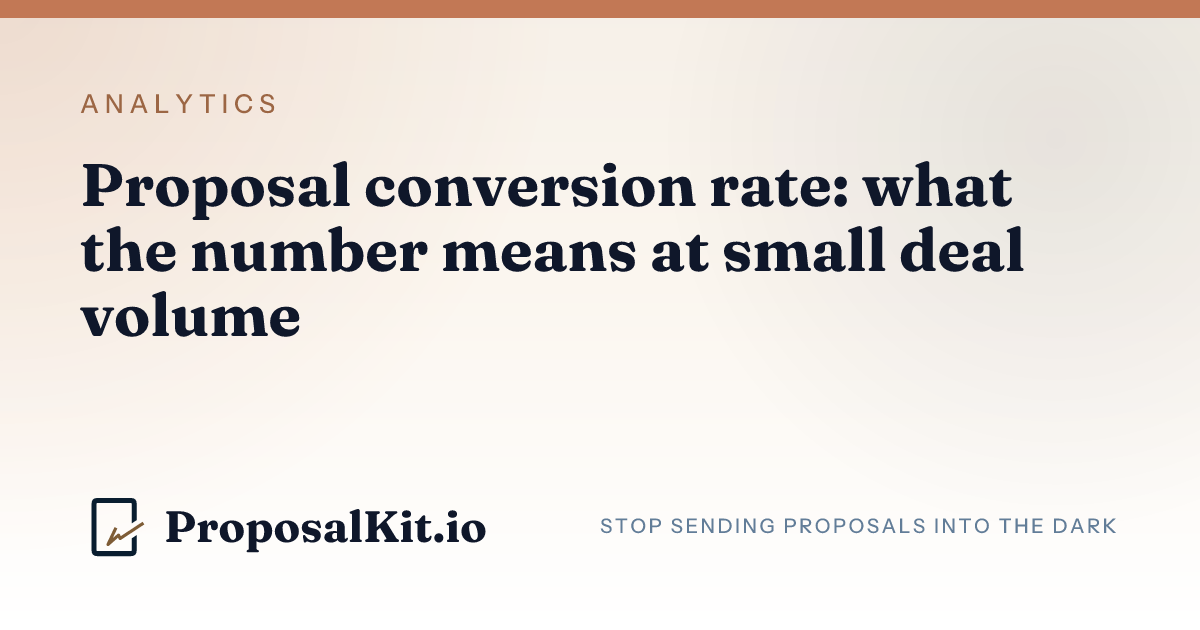 Proposal conversion rate: what the number means at small deal volume