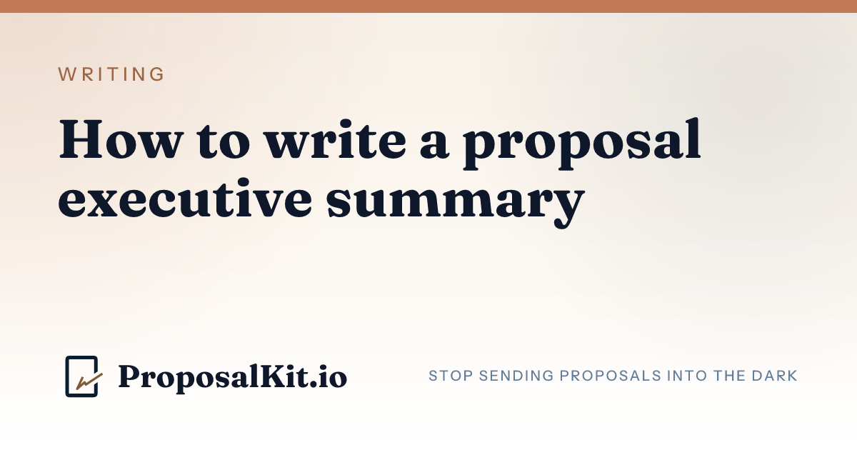 How to write a proposal executive summary