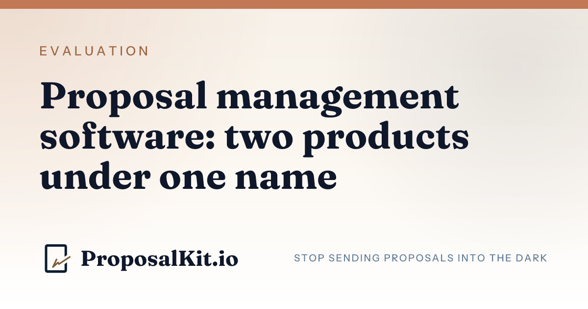 Proposal management software: two products under one name