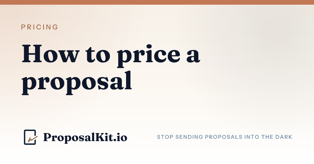 How to price a proposal without starting from the pricing model